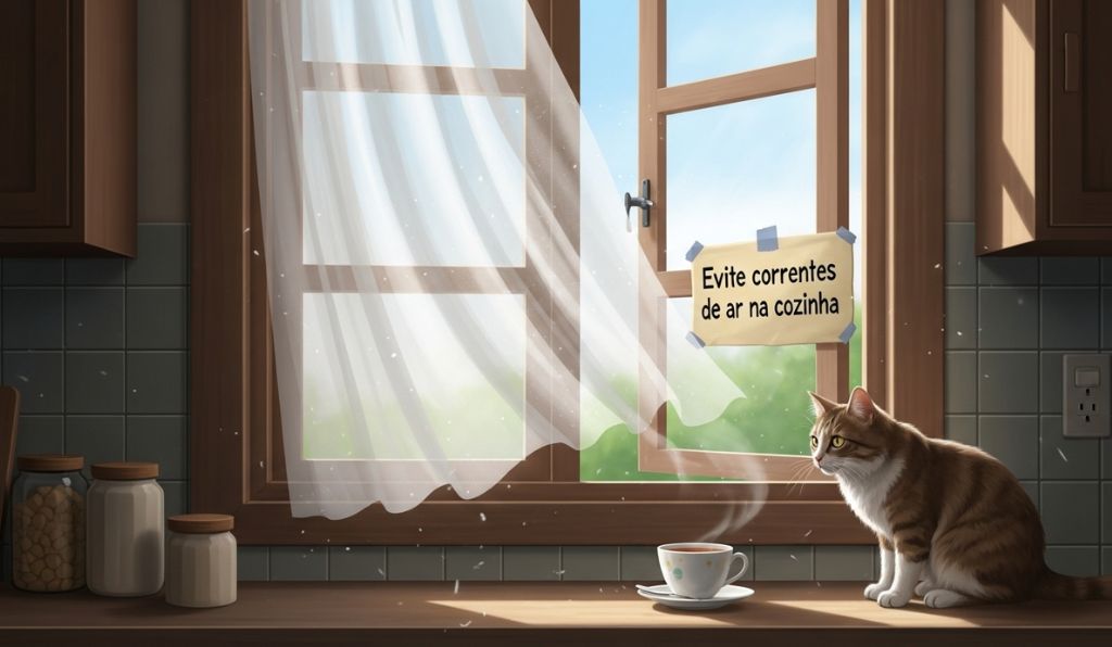 Evite correntes de ar na cozinha Evite correntes de ar na cozinha
