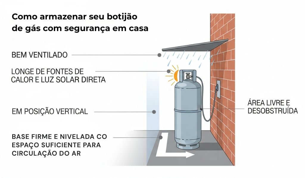 Como armazenar seu botijão de gás com segurança em casa