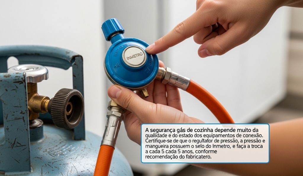 Verifique o regulador e a mangueira Verifique o regulador e a mangueira