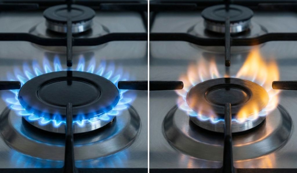 Atenção à cor da chama do fogão Atenão à cor da chama do fogão